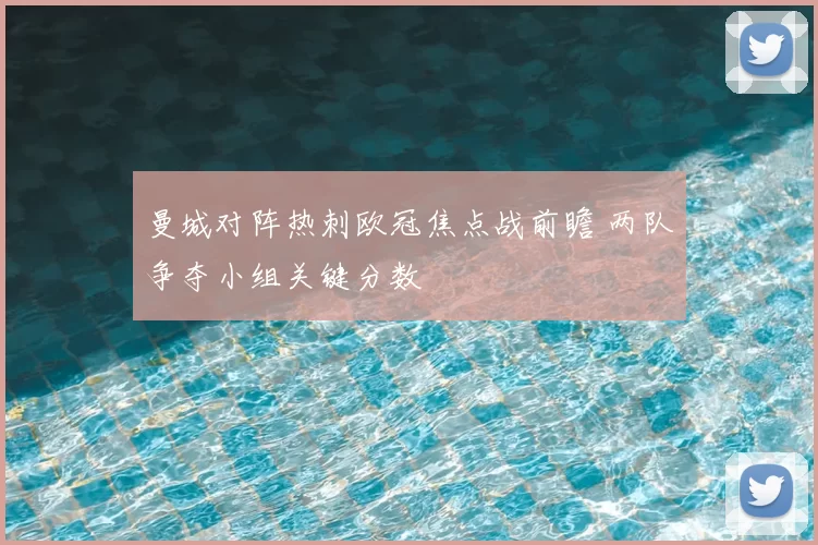 曼城对阵热刺欧冠焦点战前瞻 两队争夺小组关键分数